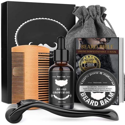 Beard Kit for Men Grooming & Care ,Roller, Beard Oil,Beard Balm,Conditioner,Beard Comb, self Care Kit