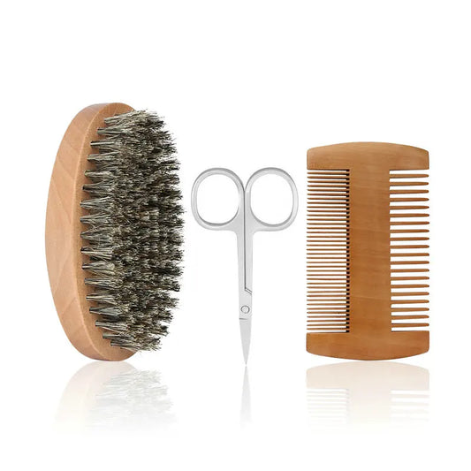Men's Professional Beard Comb Kit, Beard Cleaning Brush
